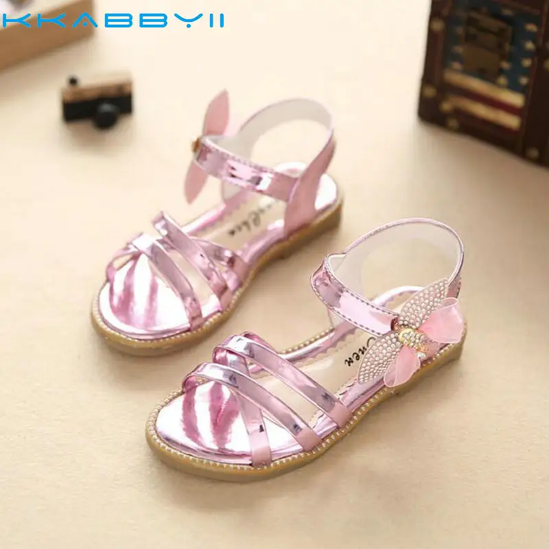 

KKABBYII Children Sandals Girls Princess Shoes Summer Diamond Bow Fashion Baby Girls Shoes Kids Dance Single Girls Sandals