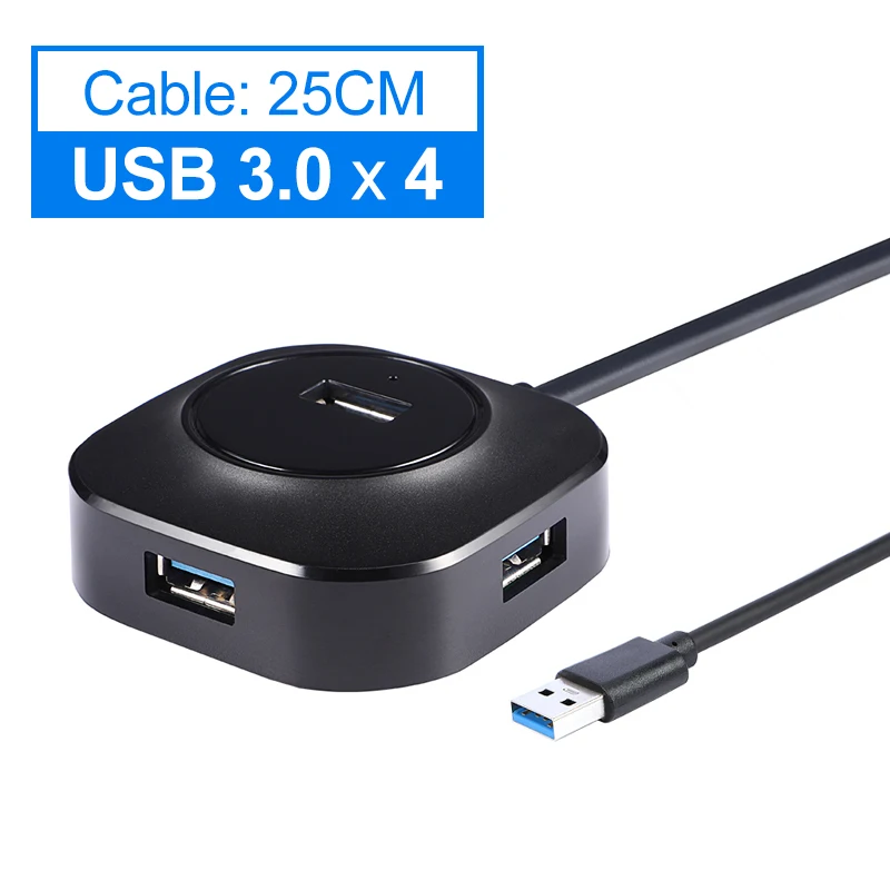 IMice usb-хаб 3,0 Мульти USB 3,0 концентратор разветвитель 3,0/2,0 4 порта кабель 25 см/100 см микро несколько USB портов расширитель для ПК компьютера - Цвет: usb3.0-cable25cm