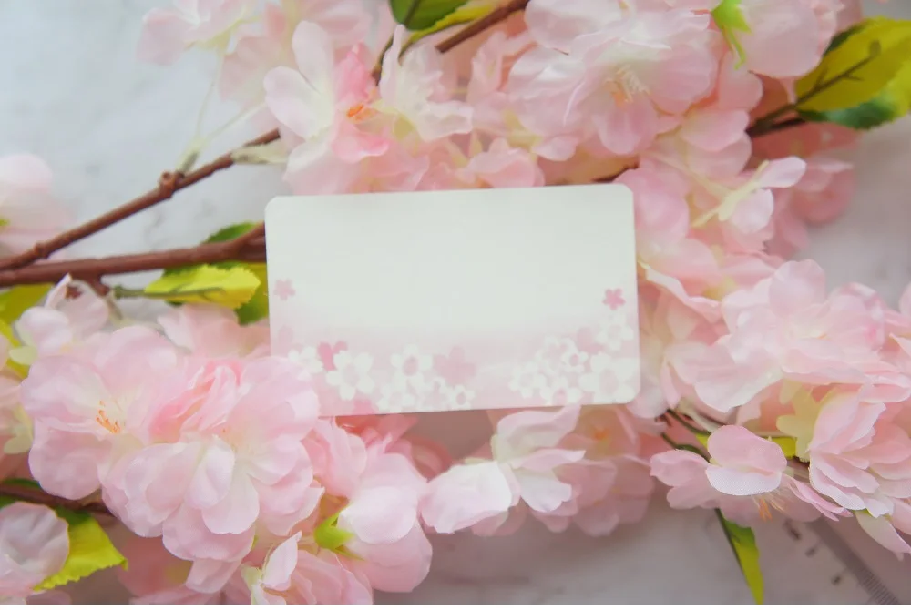 Многофункциональный 30 шт. двухсторонний записываемый вишневый цвет Сакура карты Скрапбукинг вечерние приглашения DIY сообщение подарок открытка
