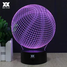 Баскетбол 3D лампа LED 7 цветов Дистанционное управление ночник USB новинка украшения настольная лампа креативный подарок Хуэй Юань Марка