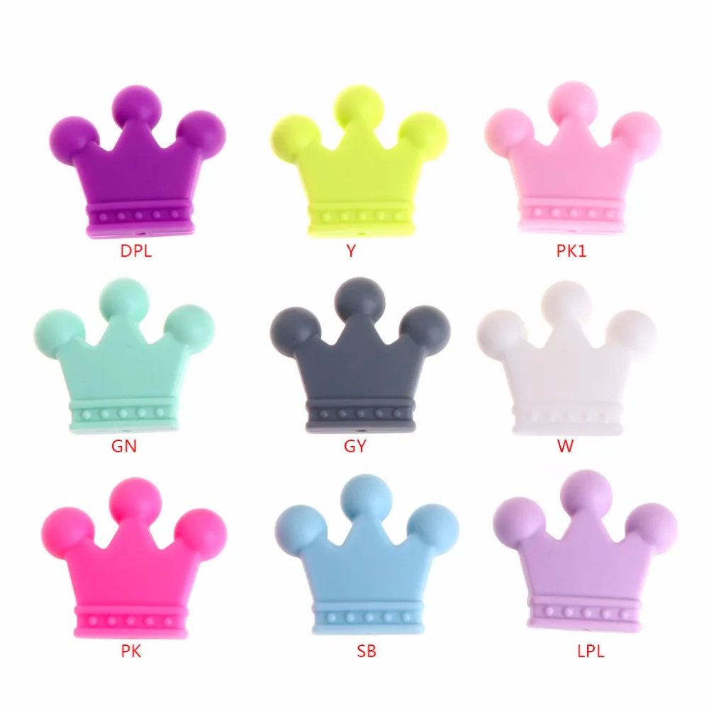 

JAVRICK 5 Pcs Crown Shaped Silicone BeadsToy For Baby Teether, Funny Silicone Toy for Baby Teething