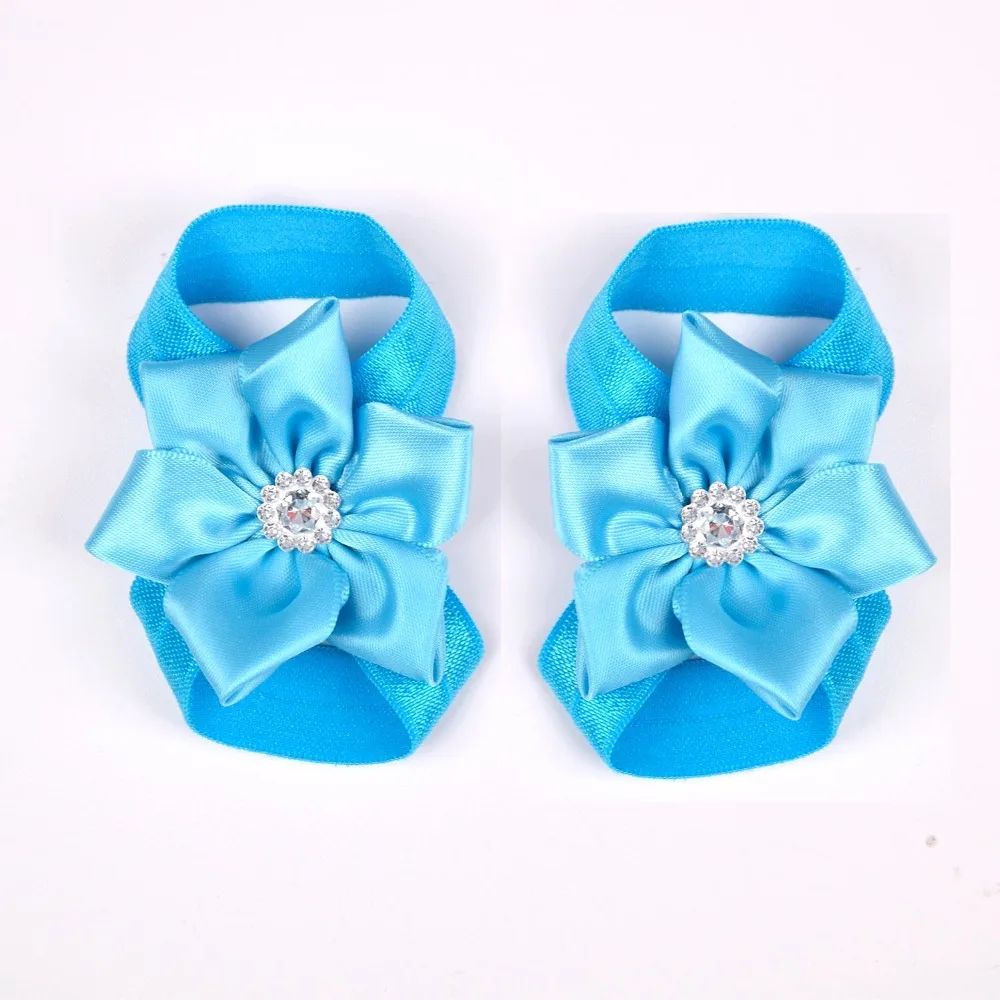 Baby Barefoot Sandals with Ribbon Flower Newborn Sandals Baptism Shoes Baby Girl Shoe Photo Props Birthday Shoes Newborn to 2T