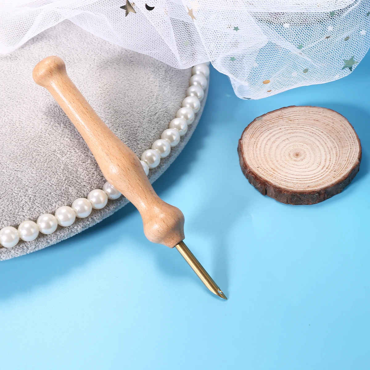 

Wooden Handle Crochet Hook Embroidery Pen Needles Stitches Embroidery Weaving Tool Sewing Tool