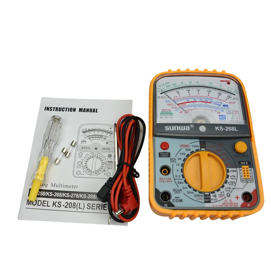 KS 268L аналоговый мультиметр ручной ACA/12A ACV/DCV MAX1200V|handheld multimeter|analog multimetermultimeter analog |