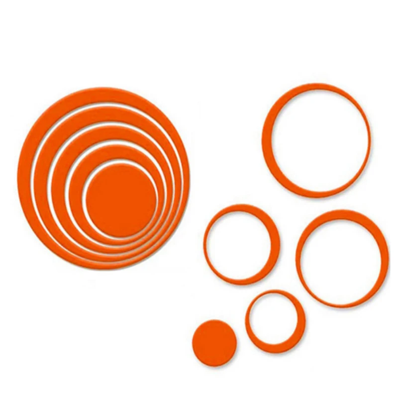 5Pcs DIY  Modern 3D Circles Ring Wall Stickers DIY Indoor Room Wall Home Decor