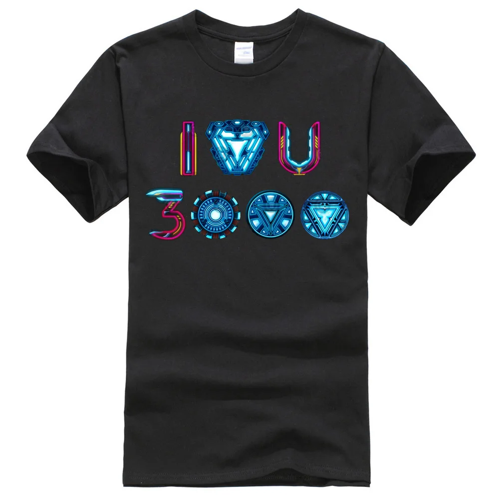 

High street men tshirt i love you 3000 times Iron man tees Casual cool O neck cotton t shirts 2019 fashion summer homme tops