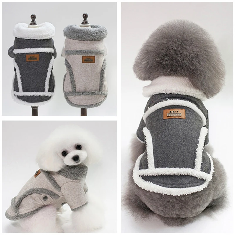 Dog Clothes Winter Puppy Pet Coat Jackets For Small Dogs Warm Fleece Clothing Chihuahua French Bulldog Overalls | Дом и сад