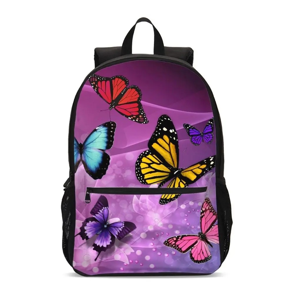 

Backpacks For Girls Fashion Foral Butterfly 3D Printing Bookbag Shoulder Bag School Bag Teenage Children Satchel Mochila Escolar