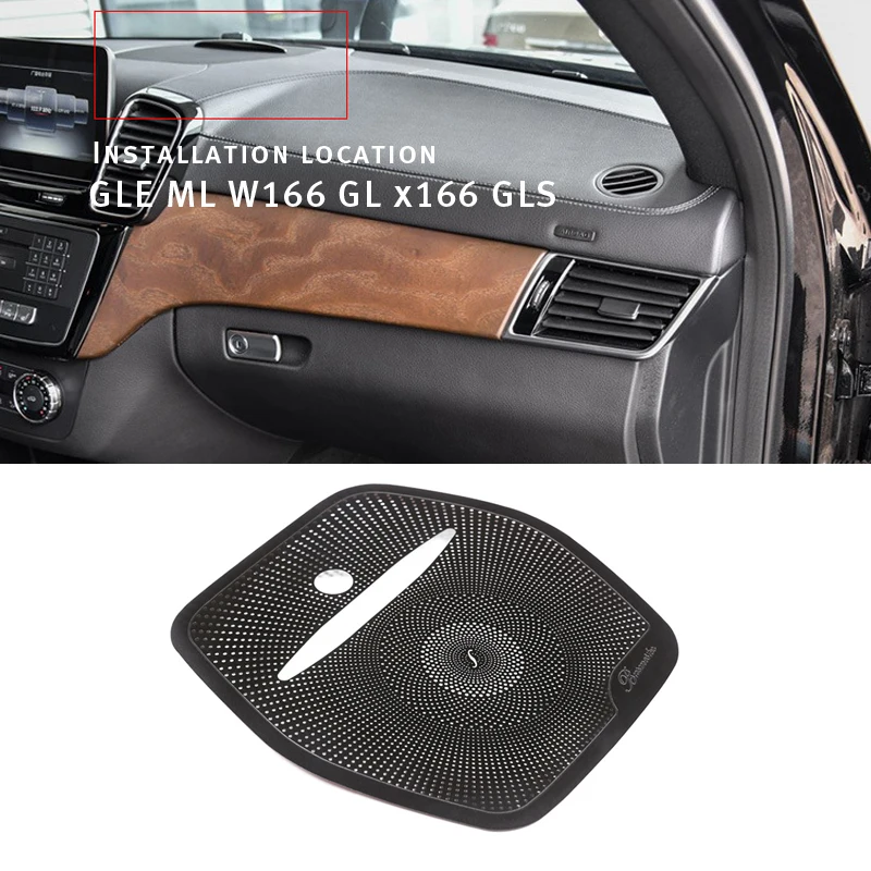 

Car Styling Car Loudspeaper Deco Car Audio Sticker For Mercedes Benz GLE ML W166 GL X166 GLS Car Stereo Cover Auto Trim I