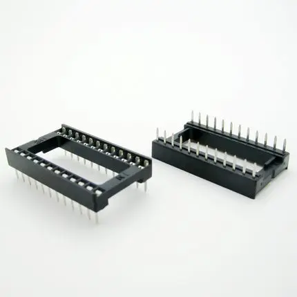 

20PCS/lot 24 Pin DIP Square Hole IC Sockets Adapter Wide 24Pin Pitch 2.54mm Connector