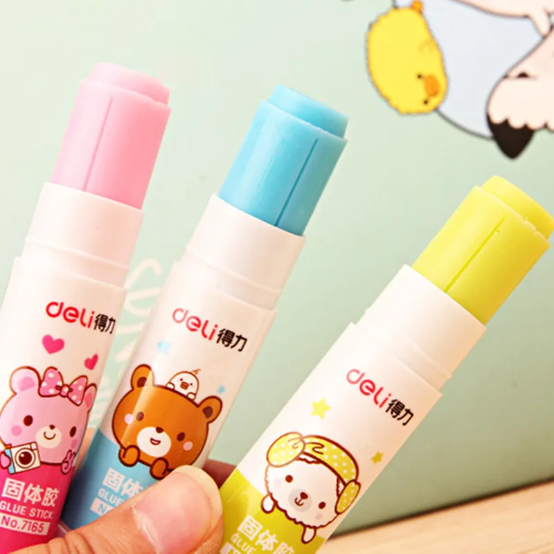 

12 Pcs 3 Colors PVA Colored Glue Stick For Kids 9g High Viscosity Solid Glue Student Stationery 80x20mm Deli 7165