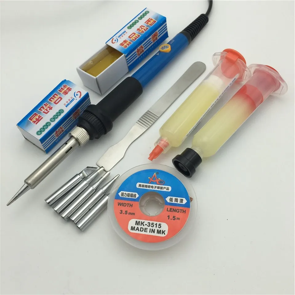 

60W 220V EU / US Electric Adjustable Temperature Welding Solder Soldering Iron Rework Repair Tool With +10cc NC-559-ASM