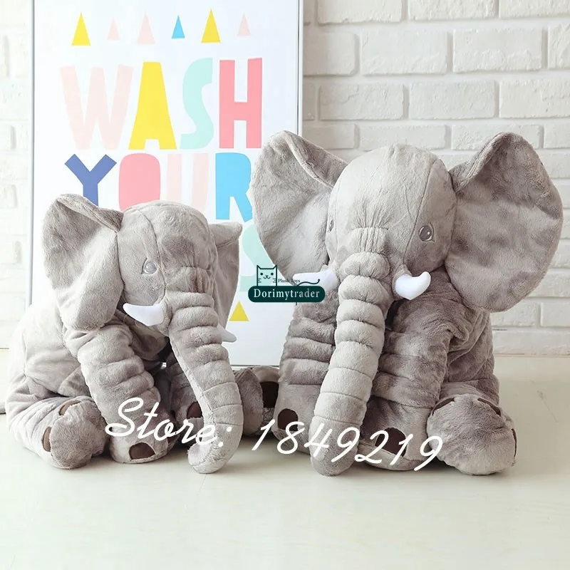 Dorimytrader 120 ( Full Length ) Plush Cartoon Elephant Toy Giant Animal Grey Doll Baby Present DY61222 (9)