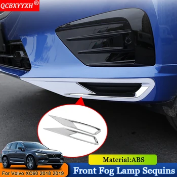 

QCBXYYXH Car-styling 2pcs ABS Chrome Car Front Rear Fog Light Frame Stickers Sequins Auto Accessories For Volvo XC60 2018 2019