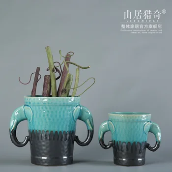 

Mediterranean ceramic creative elephant flowers vase home decor crafts room decoration figurines dining table vintage vase gifts