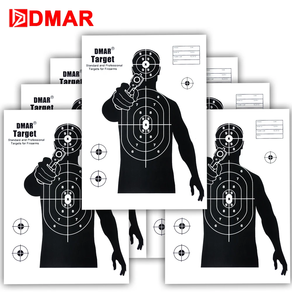 Dmar 20pcs 42cm 17" Shooting Target Paper Silhouette Tactical Training