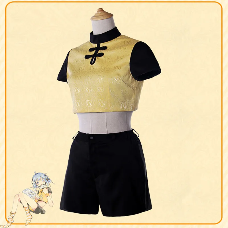 

Cartoon Anime Aotu World cos Halloween party cosplay Lemon cartoon set Chinese style Japanese cheongsam costume Free shipping