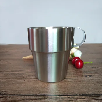

Stainless Steel Coffee Cup Double Thickening Anti-fall Beer Cup Milk Cup with Handle