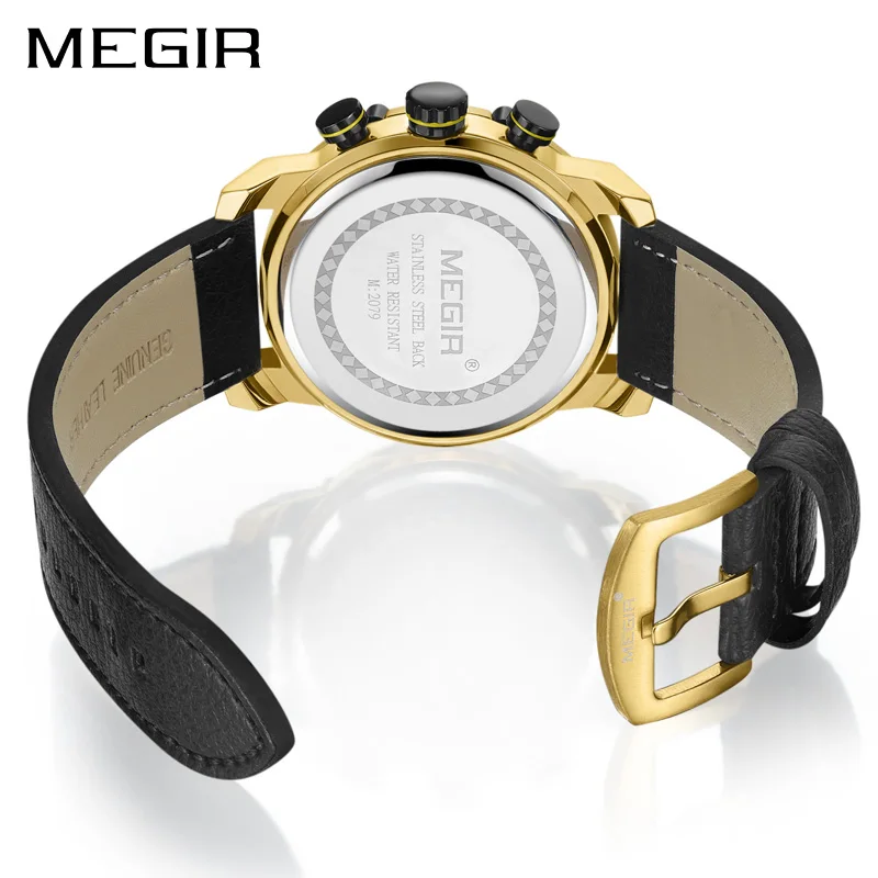 Billige Kreative MEGIR Chronograph Sport Männer Uhr Luxus Quarz Uhren Männer Uhr Army Military Armbanduhren Stunde Relogio Masculino