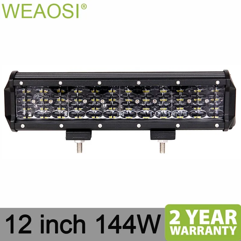 

12" 144W Super Bright LED Light Bar Spot Flood Combo LED Lights Driving Lights Waterproof Led Work Fog Lights for Truck