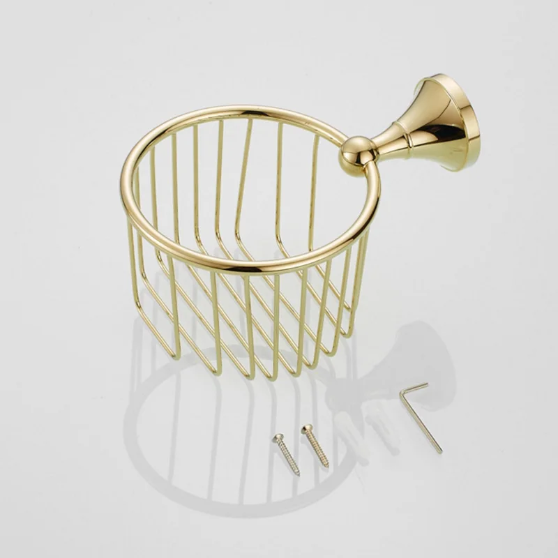 gold bathroom storage holder