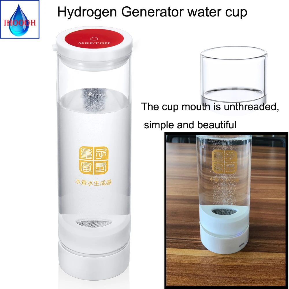 

Hydrogen-Rich Generator Alkaline Pure H2 Water Bottle Electrolysis Ionizer Rechargeable Glass Anti-Aging Healthy Gift For Mom