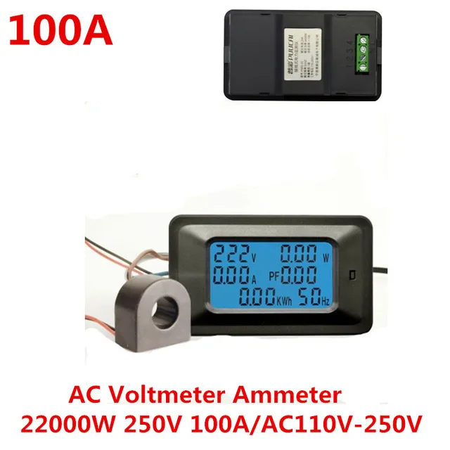 AC 250V 100A 20KW Digital Voltage Meters indicator Power Energy