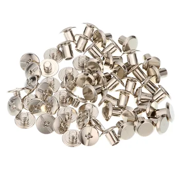 

100pcs M5x6mm Iron-nickel-plated screw books Fingertight Picture books screw rivets albums butt recipes leaflet nail M5Hardware