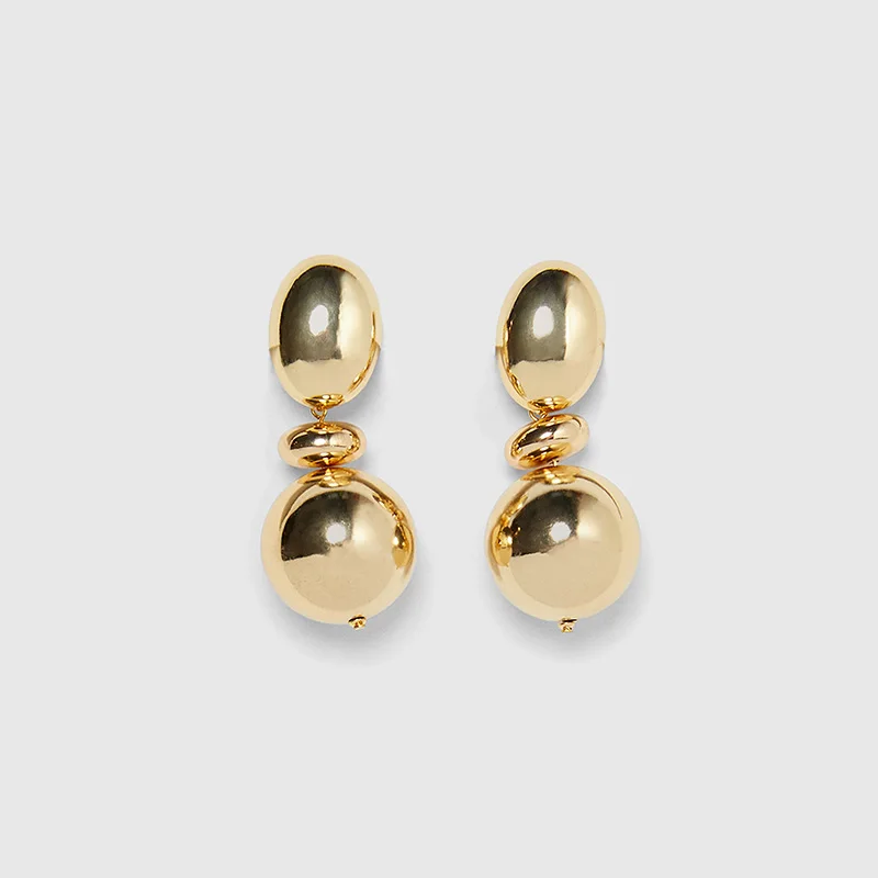ZA-Vintage-Gold-Color-Metal-Ball-Dangle-Earring-For-Women-Bohemia-Big-Round-oval-Statement-Drop