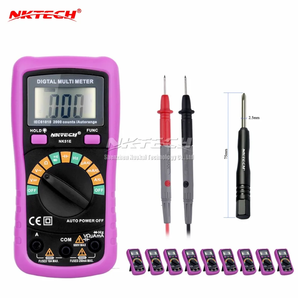 

10pcs NK-51E Multimeter VS MS8233D With 2000uF Capacitance and Frequncy Measurement Auto Range Digital Multimeter