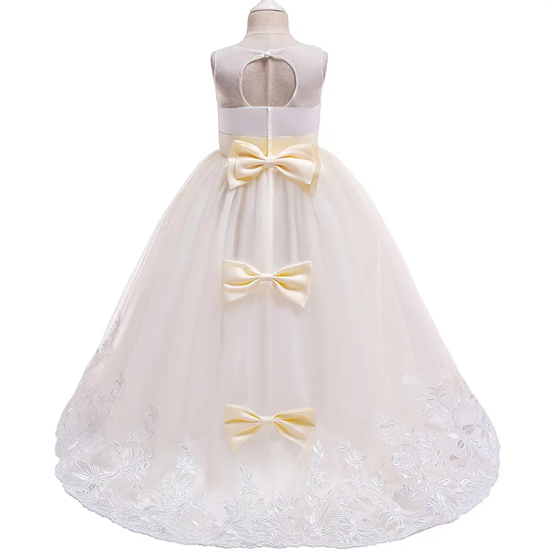 Высококачественное вечернее платье с цветочным узором для девочек; платье для маленьких девочек на свадьбу и День рождения; костюм принцессы для первого причастия
