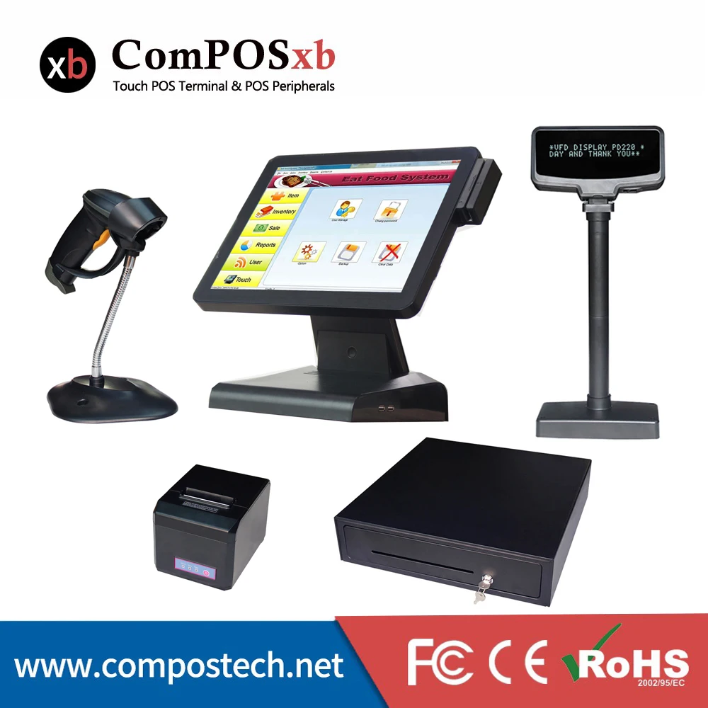 

Cash register device pos all in one system ticket printer for fast food restaurant