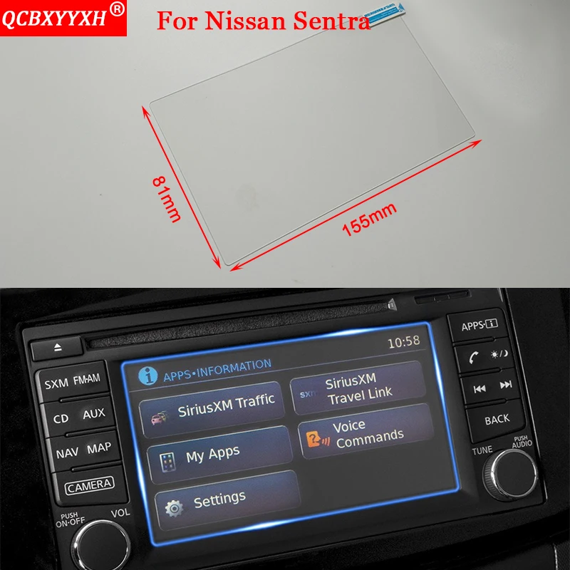 QCBXYYXH Navigation Screen Steel Glass Protective Film Control of LCD