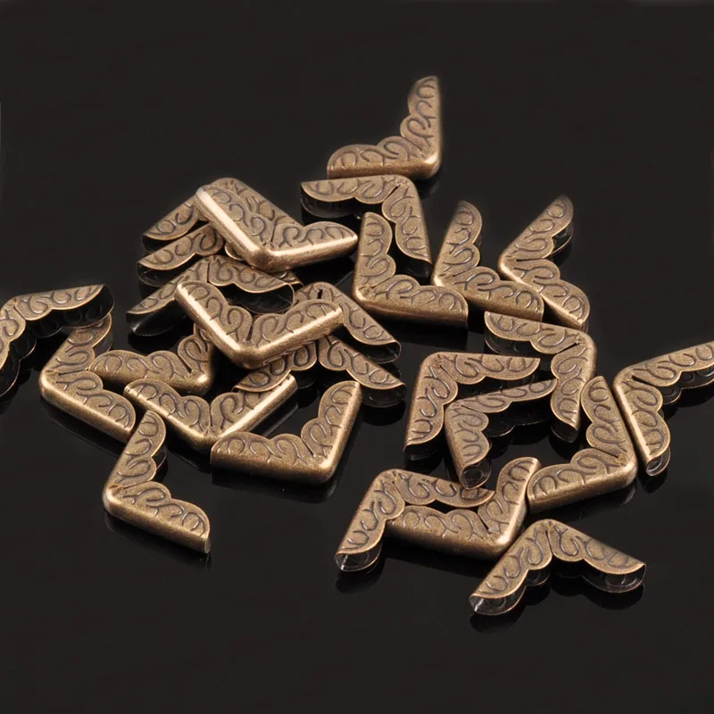 

50Pcs DIY Gift Box Decor Metal Bronze Book Corners For Menus Folders Scrapbooking Accessories Corner Protectors Albums C1577