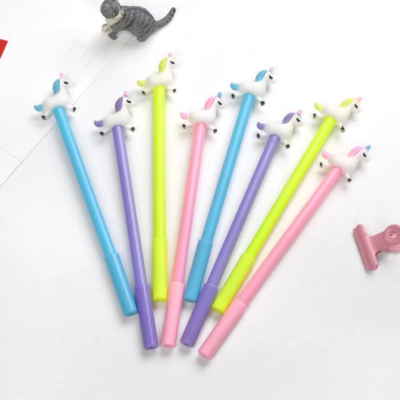 

4 pcs/set Hot sale Cute Unicorn pony cartoon pet gel pens material escolar stationery canetas escolar school office supplies