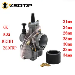 ZSDTRP мотоцикл Keihin косо око карбюраторы для мотоциклов Carburador 21 24 26 28 30 32 34 мм с мощность Jet большинства т 2 т 4 мото