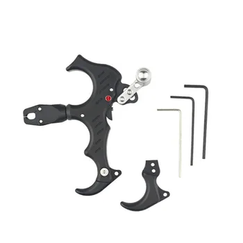

360 Degree Rotate Clamp Compound Bow Release Aids 3 Fingers / 4 Fingers Automatic Close Fit Both Left and Right Hand Archery