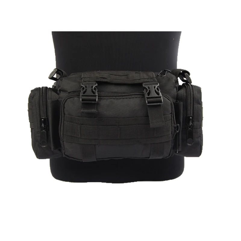 

Airsoft MOLLE Nylon Waist Pack Tactical Hunting Messenge Shoulder Bags Military 3 Ways Hiking Camping Vest Belt Pouch Handbag