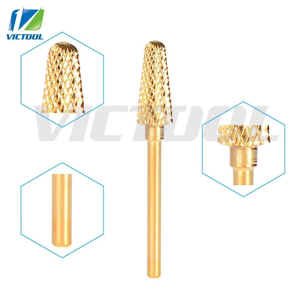 High Quality Nail Drill Bits 24K Gold Plated Tungsten Steel For