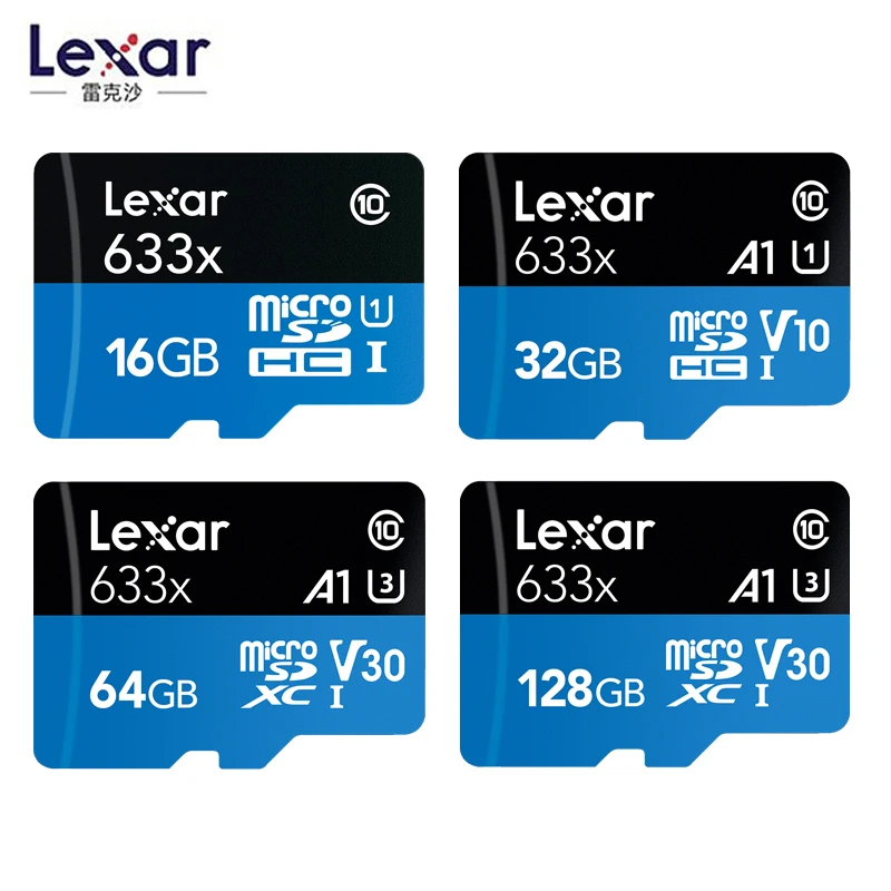 Lexar Original 633x 95 МБ/с./с Micro SD 256 ГБ 512 Гб карты 32 SDHC Class10 64 128 карта памяти Адаптер для Gopro