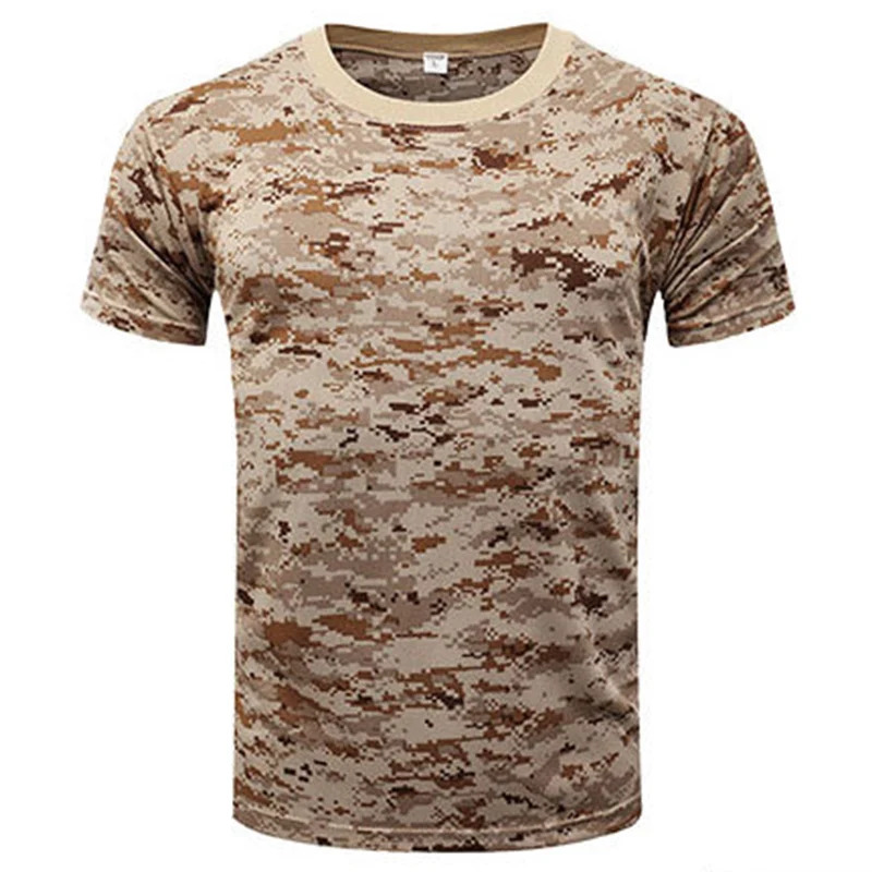 Summer Military Camouflage T-shirt Men US Army Short Sleeve Tactical T Shirt Cotton O Neck Green Top Clothes