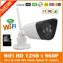 Hd 960p Wi Fi Bullet Ip Camera Built-in 32g Micro Sd/tf Card Surveillance Security Webcam Infrared Cmos Cctv Freeshipping Hot