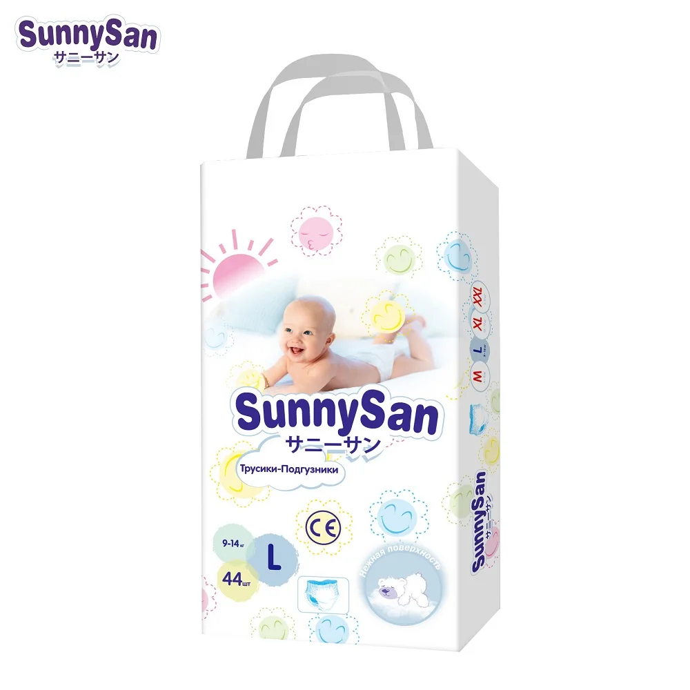 Трусики-подгузники SunnySan L(9-14 кг) 44 шт