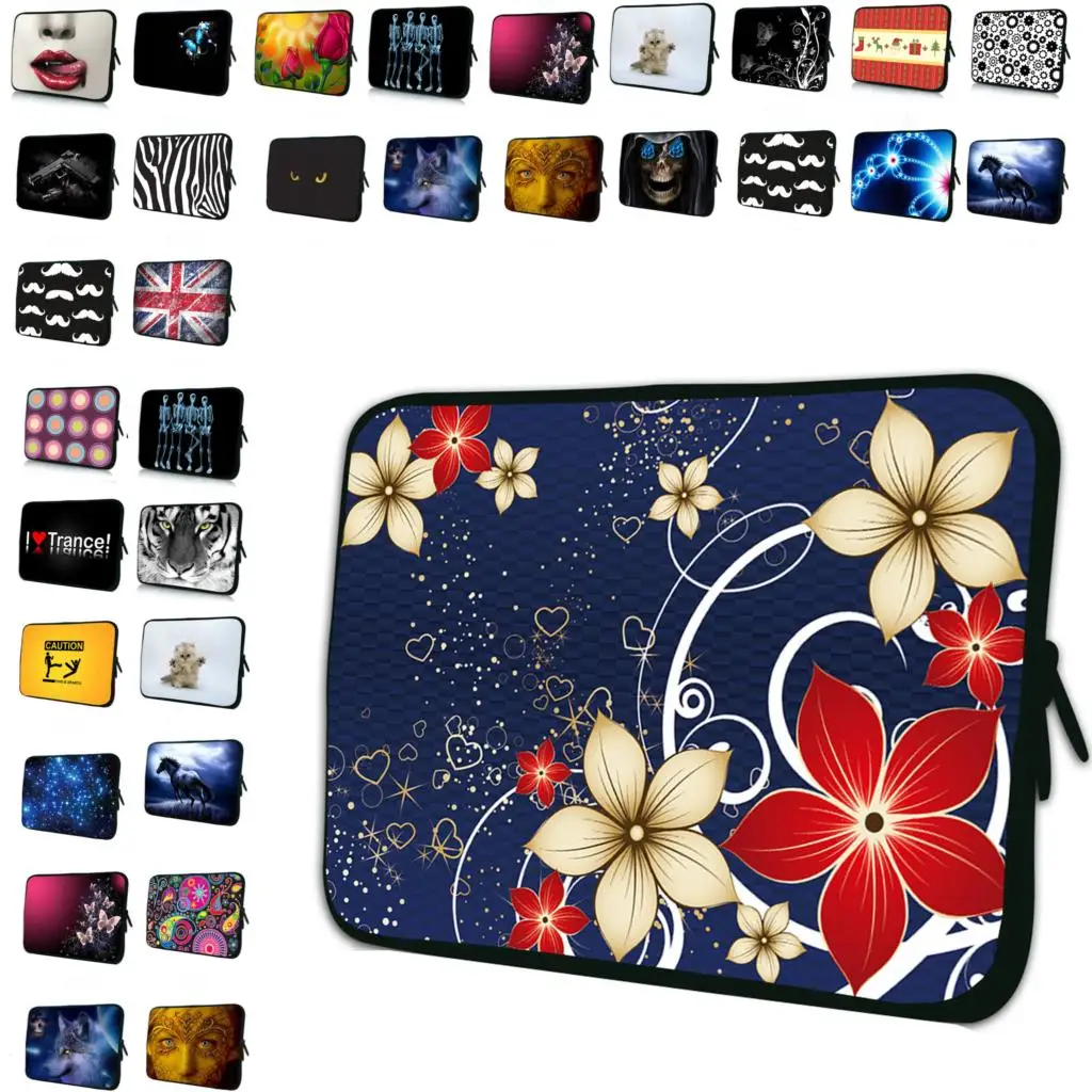Стильный Flowrs Для женщин Портативный 7, 10, 12, 13, 14, 15, 17 16 дюймов ноутбука Тетрадь рукав застежка-молния Чехлы, футляры протектор Bolsas