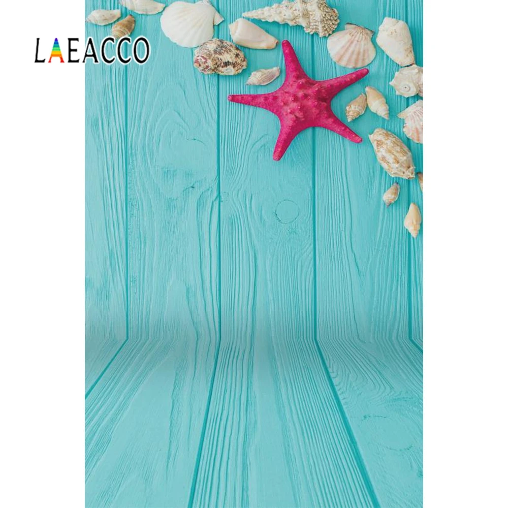 

Laeacco Summer Shell Starfish Planks Scene Photographic Backdrop Baby Newborn Vinyl Photography Background Wall For Photo Studio