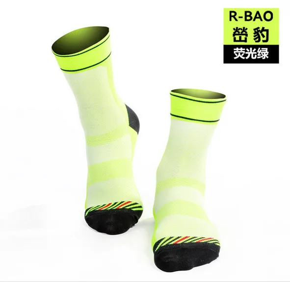 Профессиональные велосипедные носки(3 пар/лот) R-BAO/RB7801 нейлон Для мужчин женские спортивные носки для пешего туризма на открытом воздухе - Цвет: Зеленый