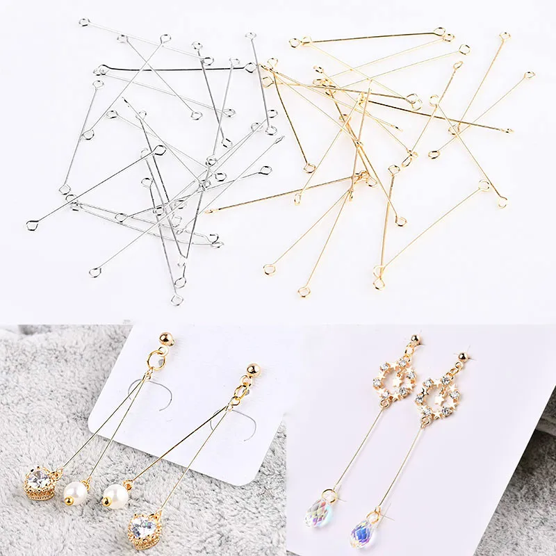 

Ultrafine double-headed nine-word steel hand-made earrings diy accessories 9-pin earrings pendant pendant connecting rod