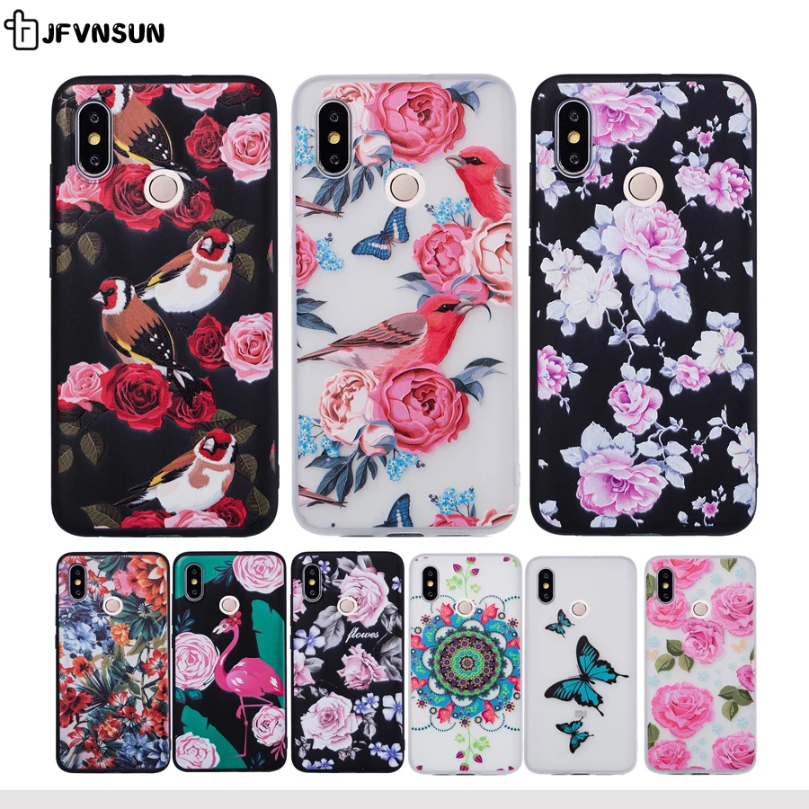 For Xiaomi Mi 8 mi8 SE Case on xiaomi Mi 8 SE Case 3D Relief Flower Cute Skin Frosted Silicone Case for Xiaomi Mi 8 mi8 SE Cover