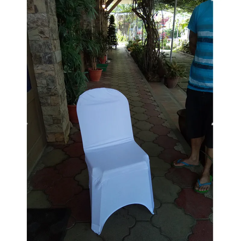 White Lycra Chair Cover Plastic Chair Cover Wedding Banquet 100pcs Free