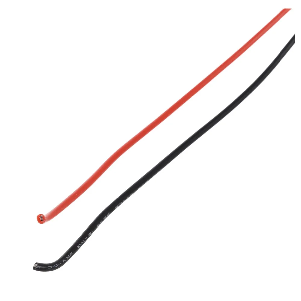 Горячий 2х 3M 18 Калибр AWG силиконовый резиновый провод кабель красный черный гибкий